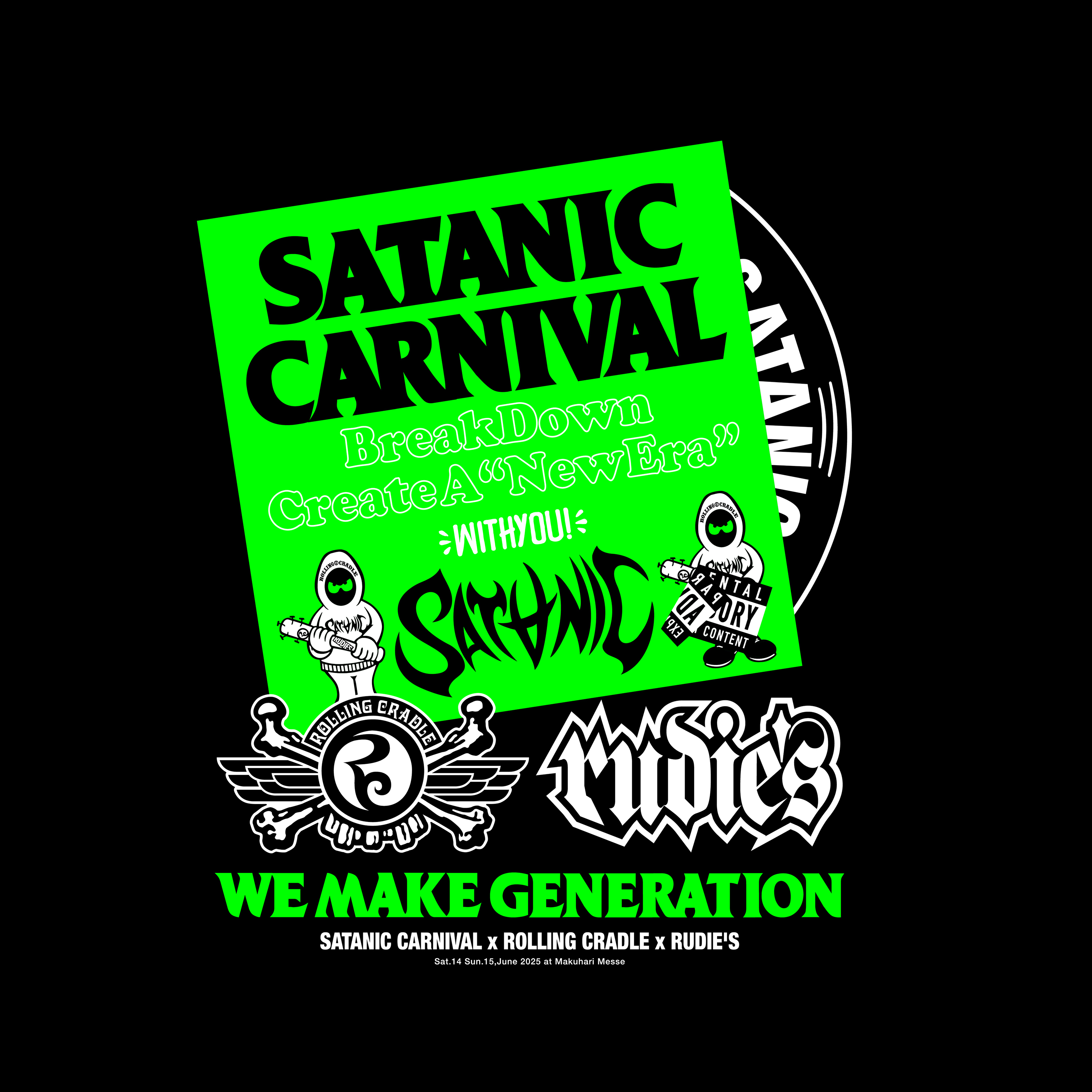 SC25 RUDIES x ROLLING CRADLE TEE（BLACK）