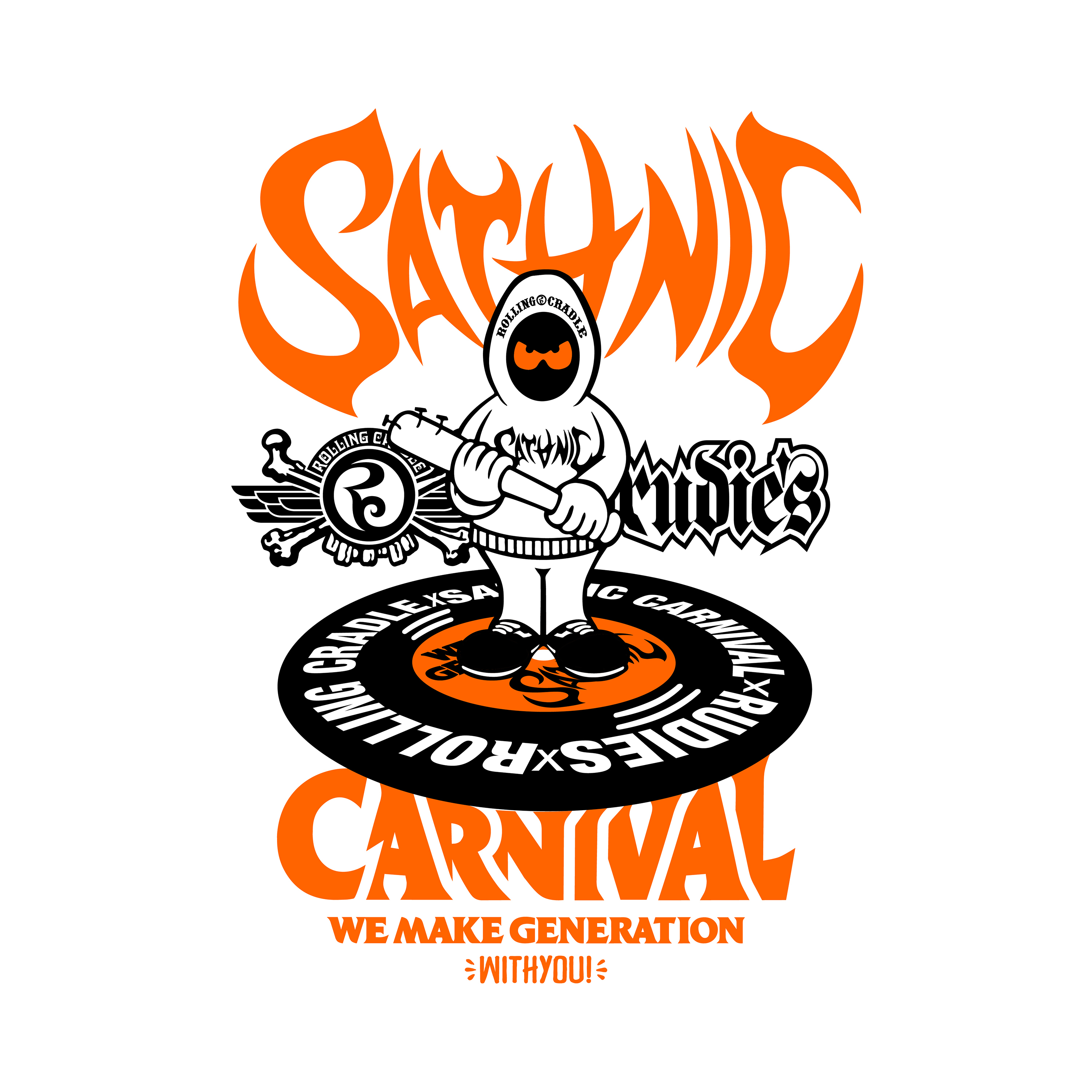 SC25 RUDIES x ROLLING CRADLE TEE（WHITE）